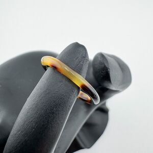 Vintage Brown Tan Band Ring Minimalist Dainty Neutral Preppy Earthy Retro MCM